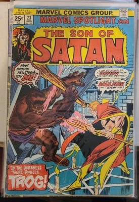 Son of Satan Marvel Spotlight #23 (Aug. 1975) Darkness Dwells the Trog Vg-F 