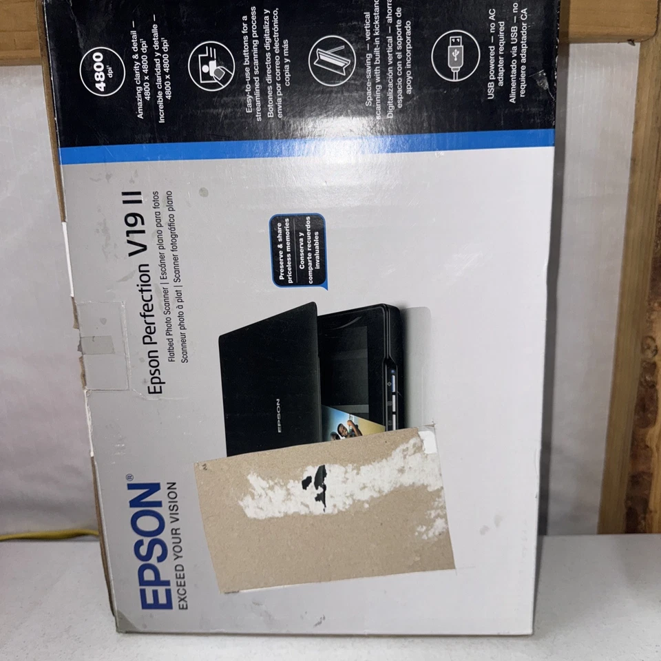 NEW OPEN BOX - Epson Perfection V19 II Flatbed Photo Color Scanner - B11B267201 - Image 3 of 3
