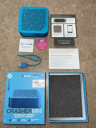 JLAB CRASHER MINI Portable Splashproof Bluetooth Wireless Speaker Metal - Picture 2 of 9