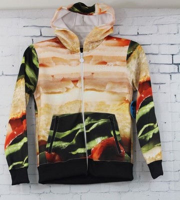 Neff Pop Shred Zip Up Bonded Fleece Hoodie, Boy's Youth Medium, Club Sandwich