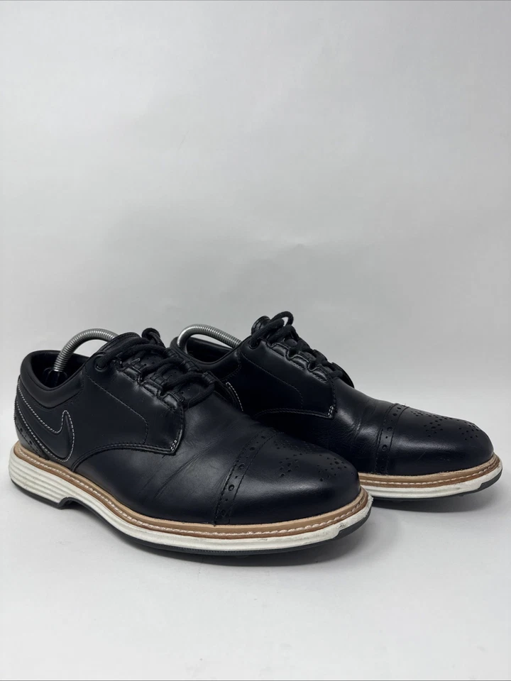 Zapatos de golf Nike Lunar Clayton botines de cuero negro para hombre talla 9 628535-002 Foto 2 de 4