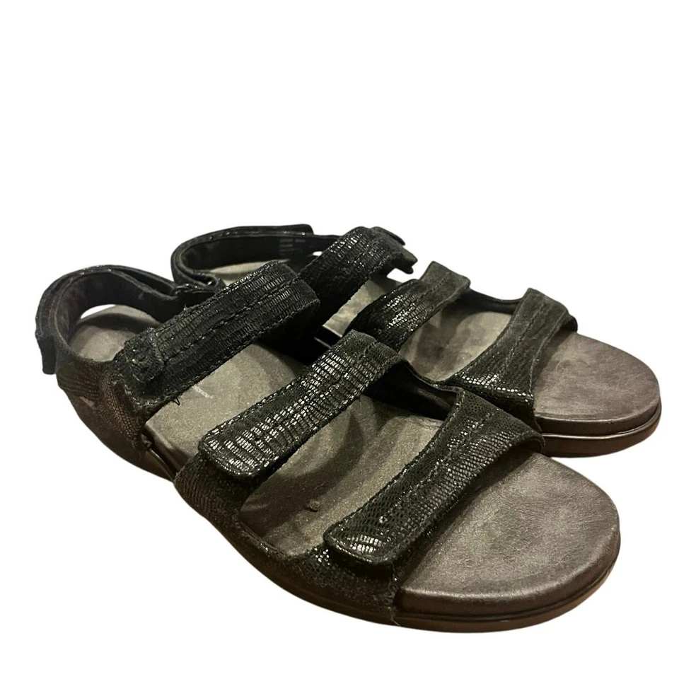 Сандалии Aravon от New Balance черные кожаные 10D регулируемая комфортная обувь для ходьбы - Изображение 4 из 4