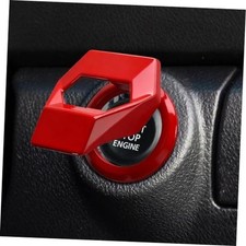 Car Engine Start/Stop Button Cover, Push Start Button Cover, Zinc Alloy Car Red