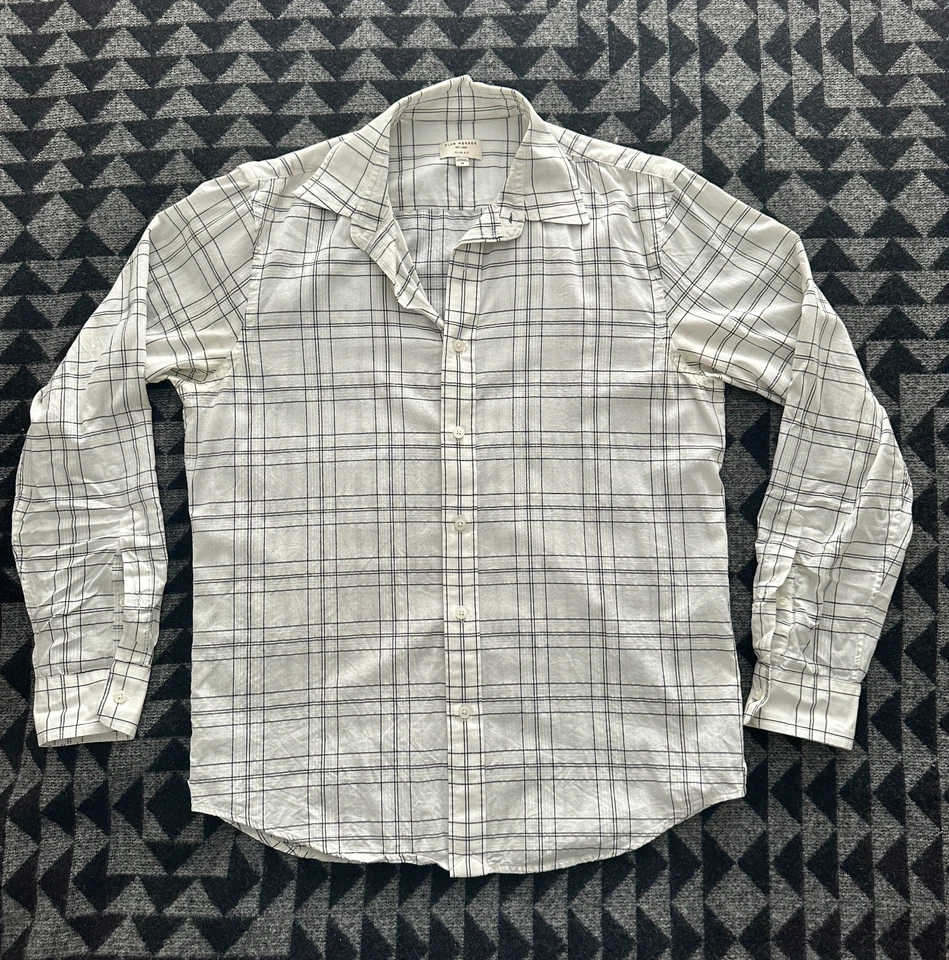 Camisa xadrez masculina manga longa Club Monaco tamanho M - Imagem 2 de 4