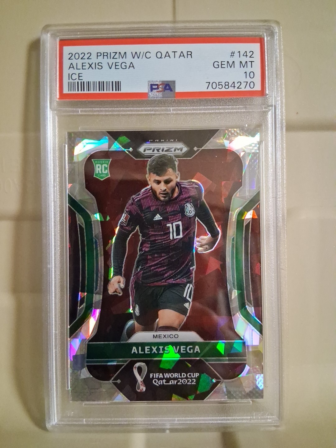 2022 Panini Prizm World Cup Qatar #142 Alexis Vega Ice PSA 10 RC POP 2