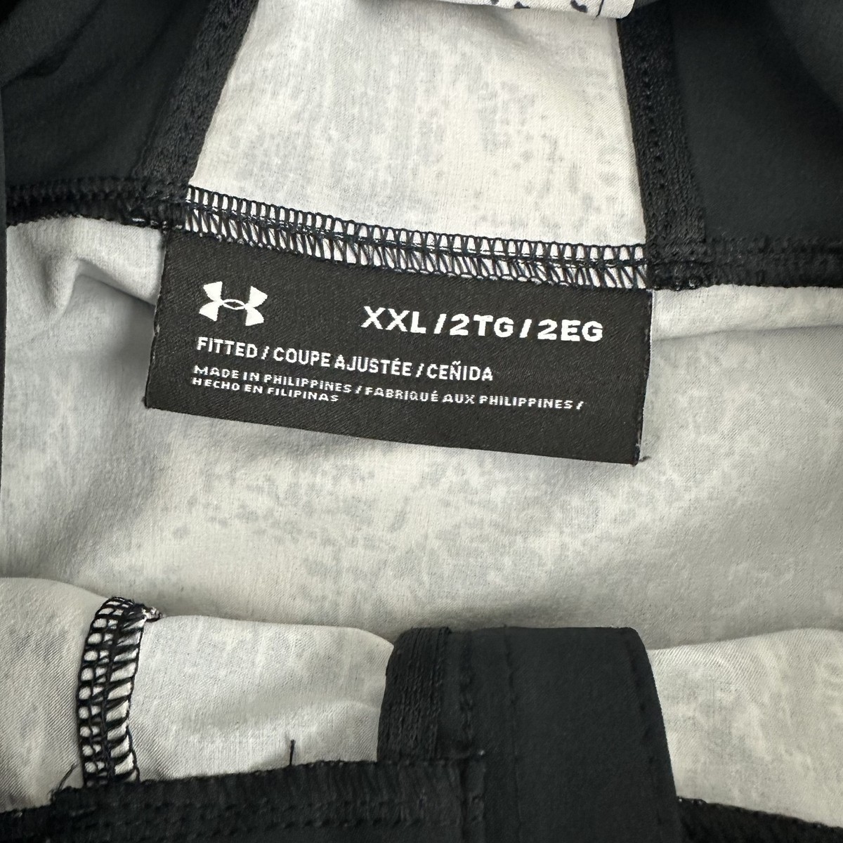 Under Armour Jacket Mens 2XL Blue White Hooded Zip Fitted Athletic