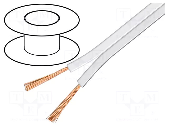GENERIQUE - Câble pour haut-parleur - 4 mm² - 50 m - Blanc - Image 2