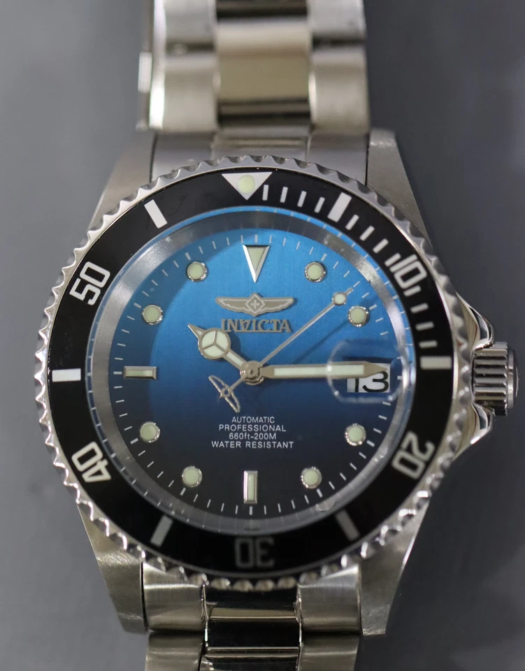 INVICTA 35844, 20 мм, мужские, для профессиональных дайверов, автоматические, 3 стрелки, синий темно-синий циферблат - Изображение 3 из 4