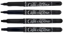 Callicreative Manuscript Italic Calligraphy Black Fine Medium Broad Pen Set