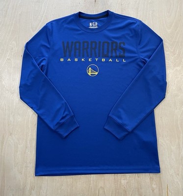 Golden State Warriors Shirt Ultra Game Performance Mens Size L Blue Long Sleeve