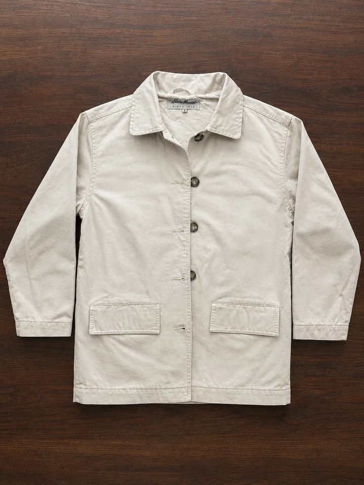 Eddie Bauer Jacke Gr. S Creme Baumwolle Utility Übergangsjacke - Bild 1 von 4