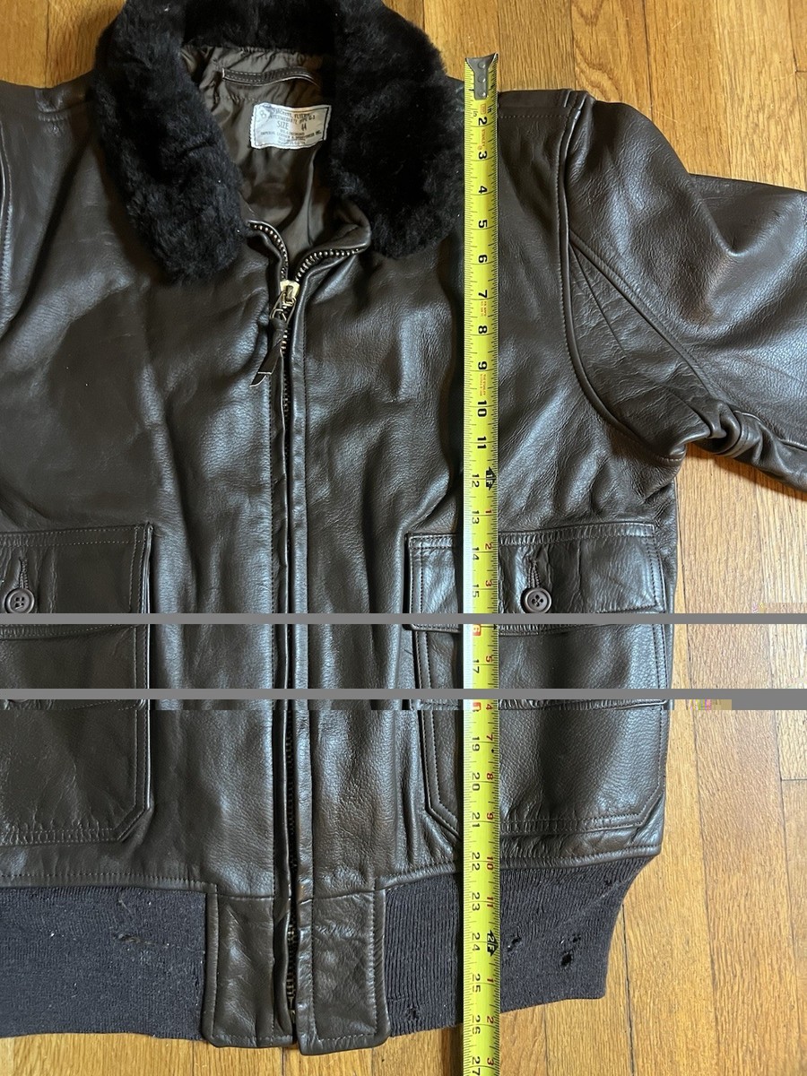 Vintage 1980s USN G-1 Goatskin Leather Flight Bomber Military