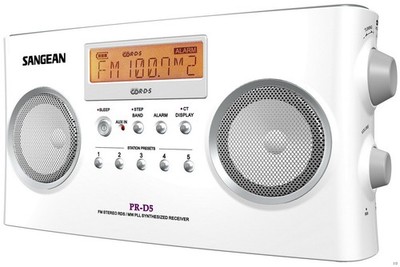 Sangean PR-D5 Portable AM/FM Radio Digital Tuning White