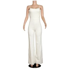 NWT LOVERS + FRIENDS Lavinia Wide Leg Jumpsuit, White, Small