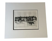 Artist Signed Nautical Harbor Alma Etching Matted Numbered Ready to Frame