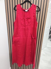 MATCH Made In USA Red Linen Sleeveless Maxi Dress Size Large