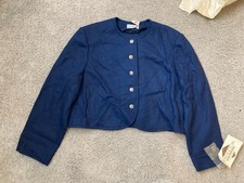 Pendleton Knockabouts Navy Wool Cropped Jacket Coat Silver Buttons Size 14