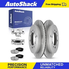 Rear Drilled Slotted Brake Rotors Ceramic Pads Calipers for Toyota Tundra