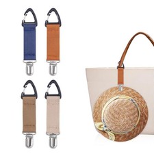 4Pcs Elastic Hat Clip for Travel, Hat Holder Hands Free Navy, Brown, Beige, Tan
