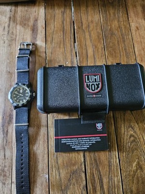 Luminox Leatherback SEA Turtle Giant 44mm Black Carbonox Case, Black Canvas...