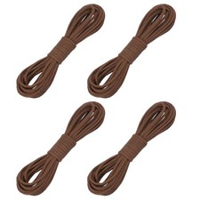 4 Pcs Faux Suede Leather Cord, 2.6mm x 5.5 Yards Flat String, Brown