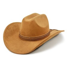 Cowboy Hat for Women and Men with Shapeable Wide Brim - Medium Caramel Brown