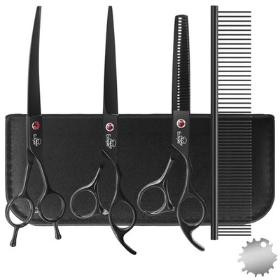 7.0'' Professional Dog Grooming Scissors Kit   3-Piece Set with Straight, C