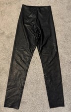 Black Faux Leather Skinny Ankle Pants For Small Stretch NEW BUT NO TAG