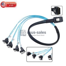   0.5M SFF8087 to 4x Right Angle SATA Breakout Cable 12Gbps Mini SAS Server NEW