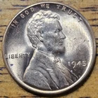 1945  Lincoln Wheat One Cent 1c Coin Red BU #AA574