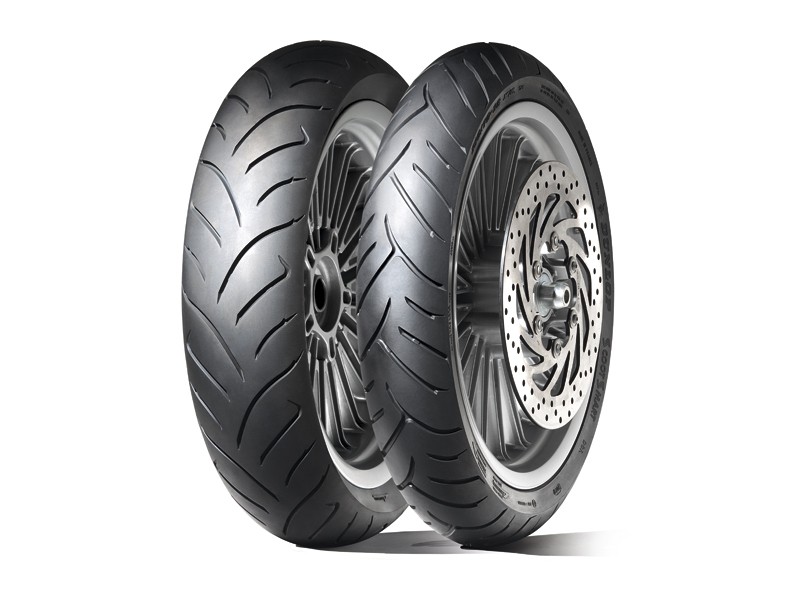 Pneu DUNLOP SCOOTSMART 3.50-10 avec gomme silice haute adhérence sur sol mouillé