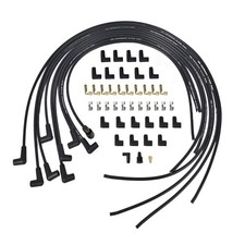 RLP HEI 8mm Spark Plug Wire Set, Black Silicone, 90 Degree Boots