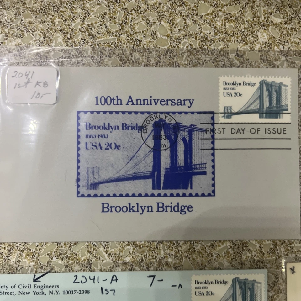 FDC 2041 Brooklyn Bridge Cachet 1973 Lot Of 6 RARE - Image 2 of 4