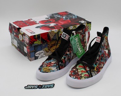 DC Shoes Marvel Deadpool Men's DP Manual Hi Black Multi Size 10 New with Box