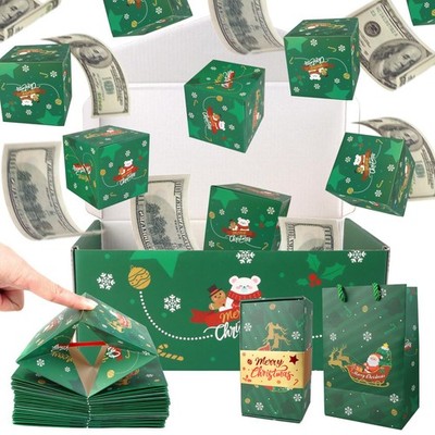 Surprise Box Gift Money Christmas Explosion Folding Bouncing Green 12 Boxes