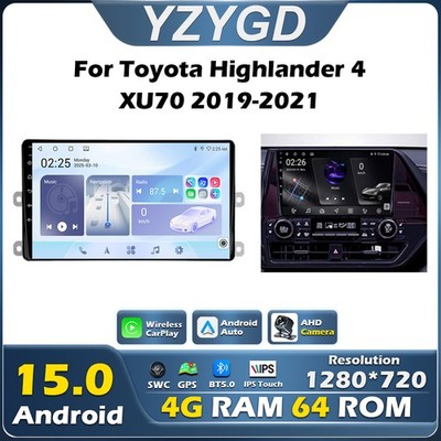 Carplay For Toyota Highlander 4 XU70 2019-2021 Android Auto Multimedia Players