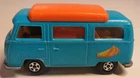 Vintage Lesney Matchbox Superfast # 23 VOLKSWAGEN CAMPER Blue & Orange VW Bus