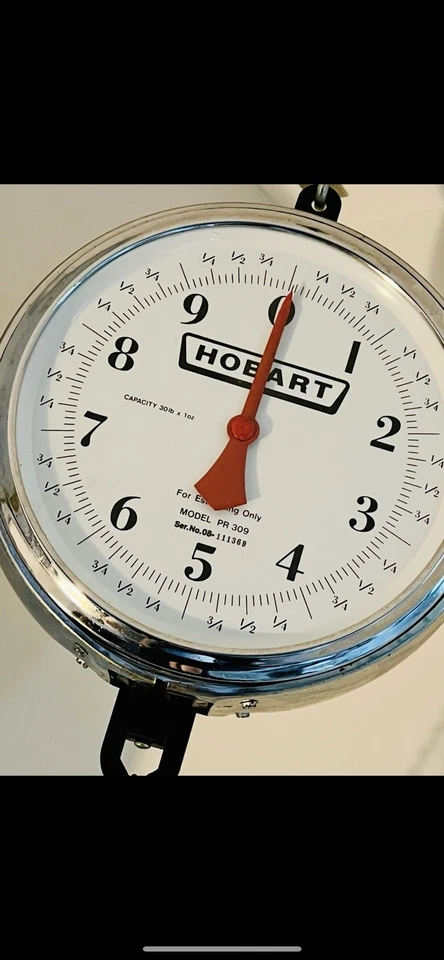 De colección Hobart Colgante Producto Doble Cara Escala Modelo PR 309 Con Cesta Foto 2 de 4