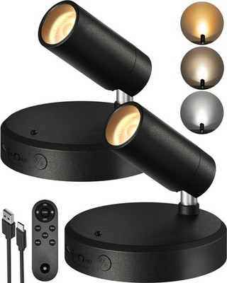 Spotlights Indoor with Remote, 5500mAh Rechargeable Picture Lights, Wireless ...