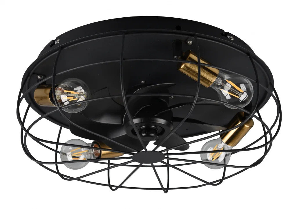 Ceiling Fan Black Trondheim Matt 480mm Trio R61095032