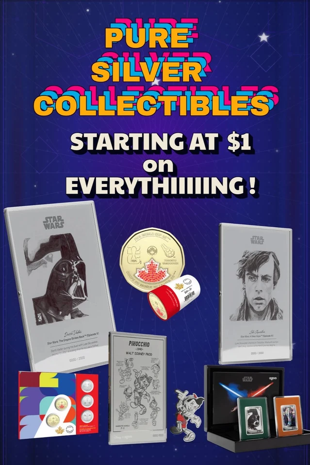 $1 Start • Pure Silver & Gold Collectibles
