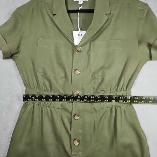 Free Assembly Utility Shorts Romper Deep Olive Green Short Slv 4”Inseam Sz S NWT - 第 6/13 張圖片