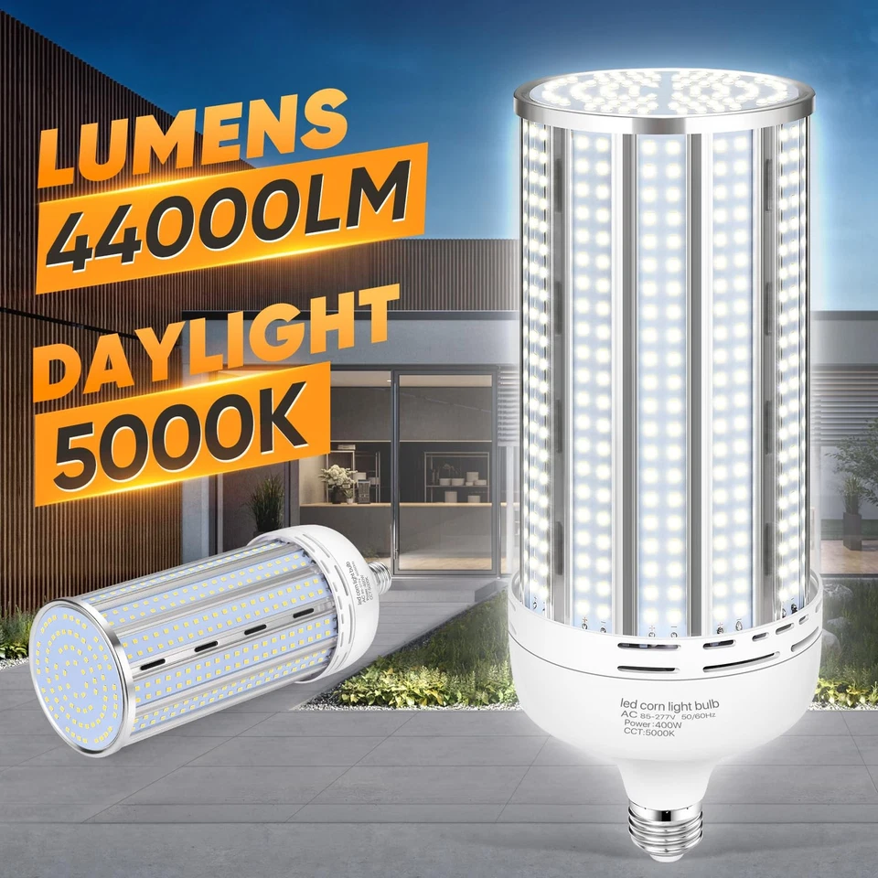 2 Pack 400W Corn LED Light Bulb Fanless,5000K Daylight(Eqv.1,200w Mh/Hps/Hid)... - Image 2 of 4