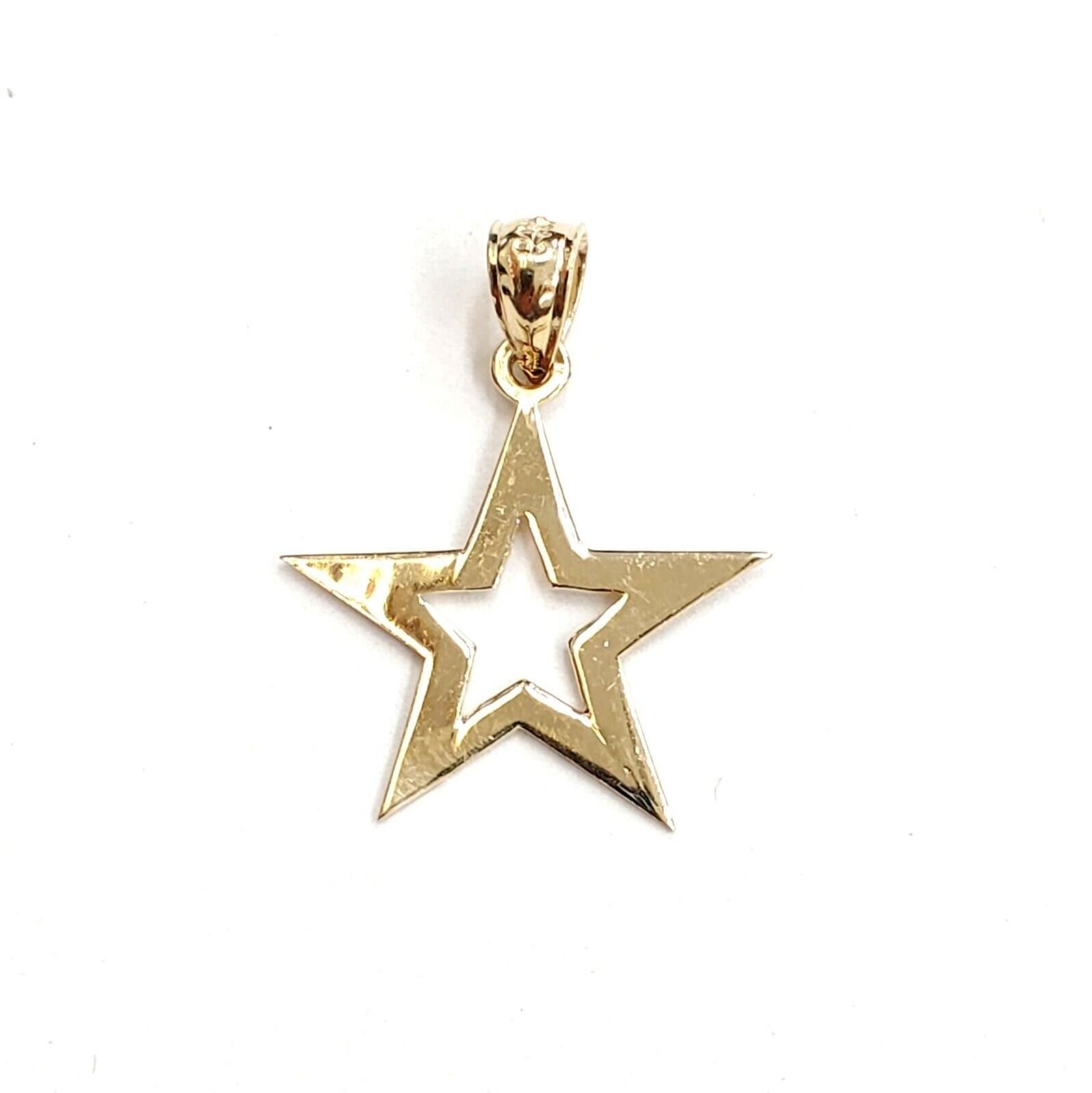 14k yellow gold star pendant charm celestial astronomy gift fine jewelry 0.9g