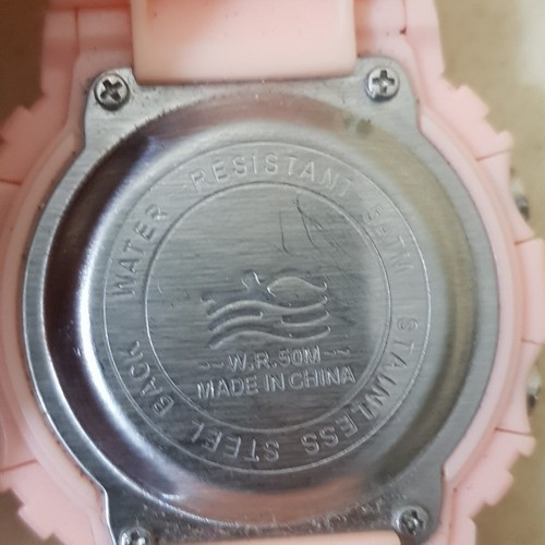 SHUNWAY S-SPORTS Digital Quartz Watch Pink Rubber Band...NEW BATTERY - Picture 7 of 8