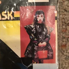 Vintage Goblin Goodies “Cutesy” Costume Plastic Bag & Paper Mask NIB Creepy Doll