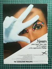1104 Publicité circa 1960 Téléviseur couleur Philips