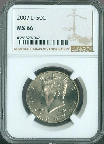 2007-D KENNEDY  HALF DOLLAR NGC MS-66 MAC QUALITY✔️