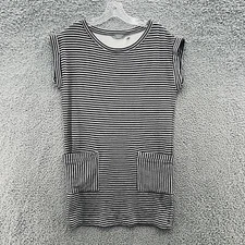 Athleta Dress Women Small Black Stripe Ease Up Sweatshirt Pocket Mini Sheath