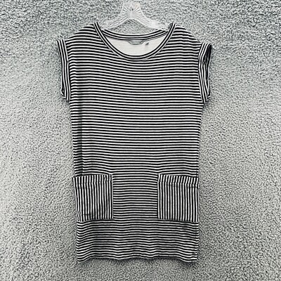 Athleta Dress Women Small Black Stripe Ease Up Sweatshirt Pocket Mini Sheath